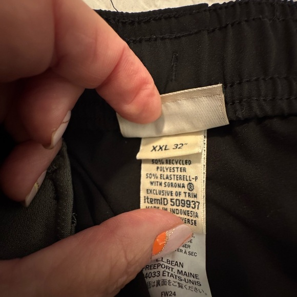 L.L.Bean Multisport Pants Drawstring Lightweight Black Mens XXL 32” Black - Picture 7 of 11
